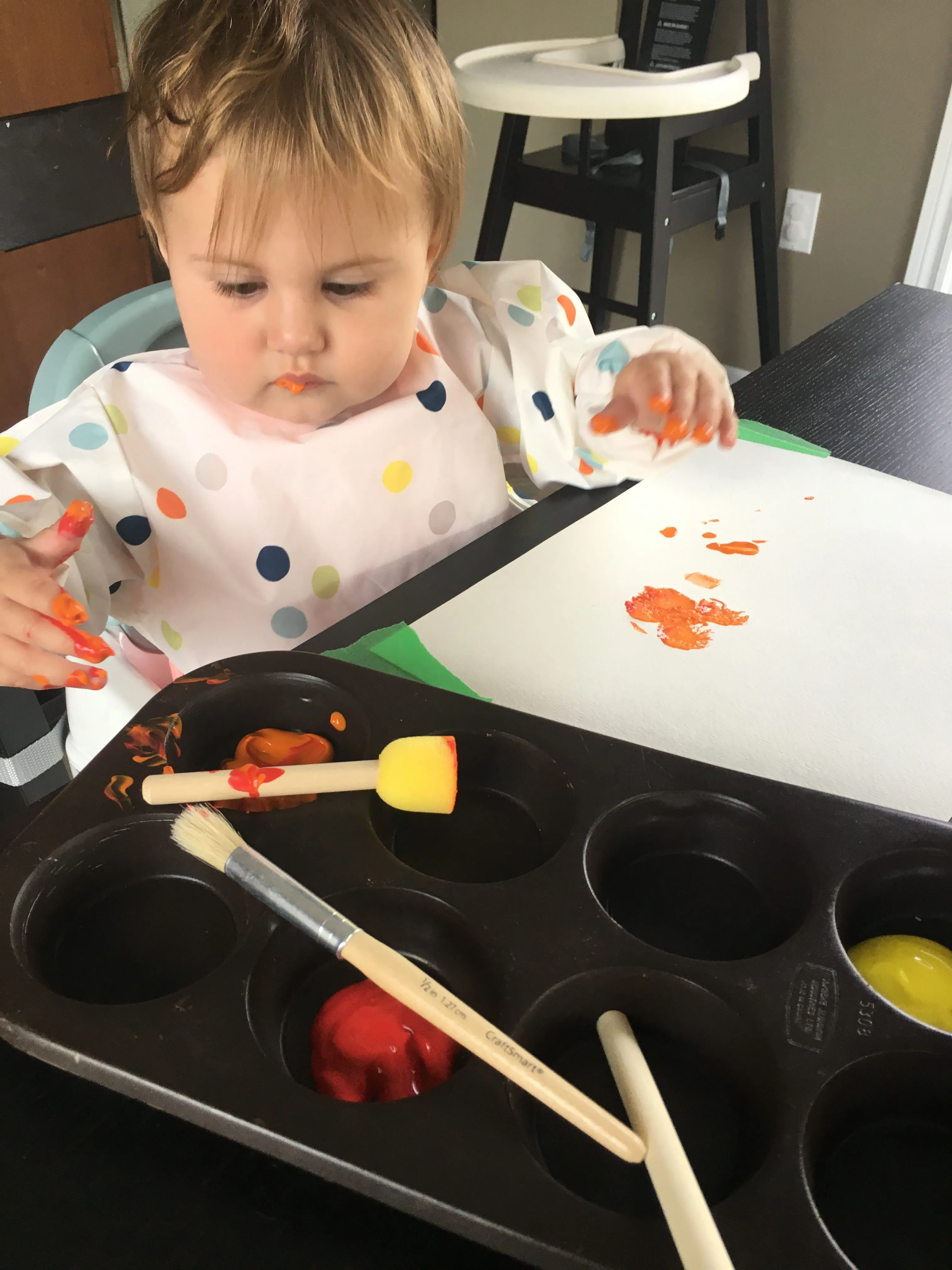 Painting with Foam Brushes - an easy way for toddlers to paint - My Bored  Toddler